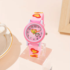 Silicone Heart Decor Quartz Watch Girls Accessories For Holiday Party Gift