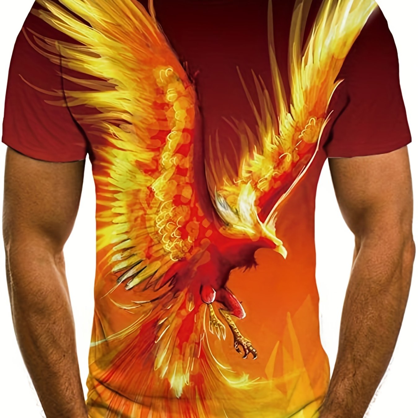 Men's Phoenix 3D Print T Shirt Casual Short Sleeve Tee