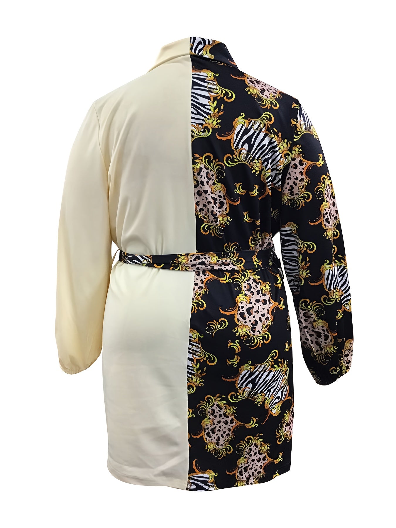 Dress Women's Plus Lapel Collar Mini Dress