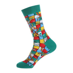 Geometric Crew Socks For Men US7.5-9.5