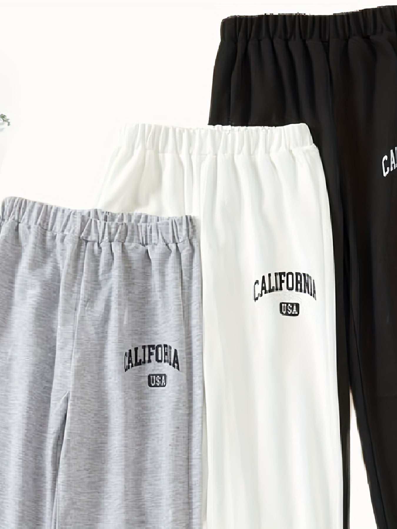 3pcs CALIFORNIA Letter Boys Active Sweatpants Breathable Jogger Sports Pants
