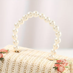 Laciness Crossbody Bag With Pearl Handle and Shoulder Strap