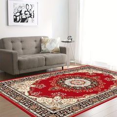 Boho Anti Fatigue Kitchen Rugs Red Vintage Absorbent Non Slip Mat