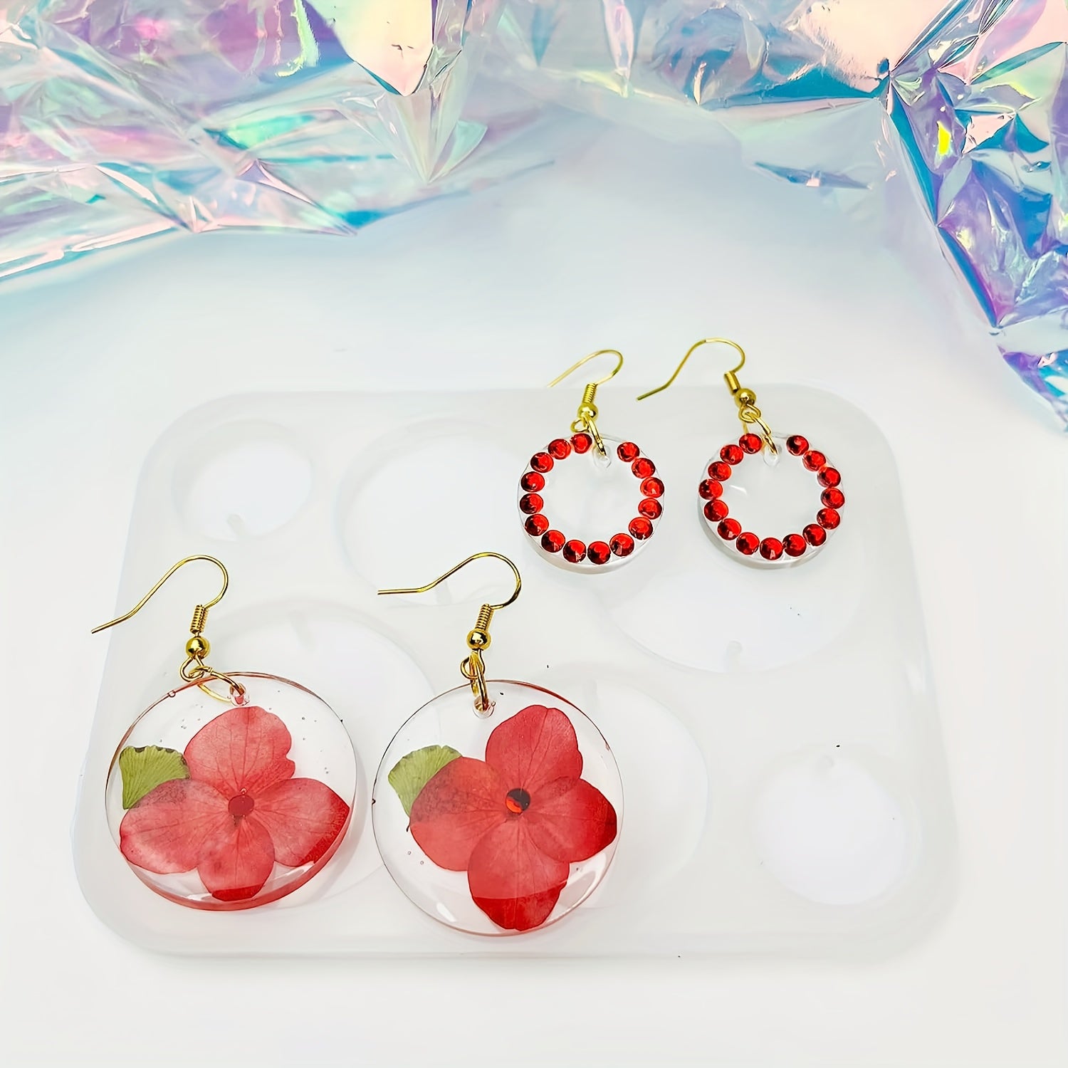 10pcs Resin Earring Pendants Silicone Mold Set For Epoxy Resin Jewelry Making