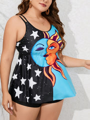 Sun & Moon Print Swimsuit Set
