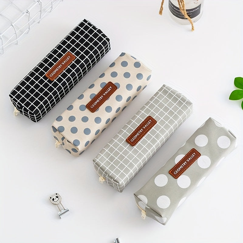 Korea Checker Pen Bag Large Capacity Stationery Storage Pencil Box