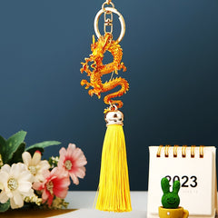 Tassel Lucky Dragon Keychain for Christmas Parties
