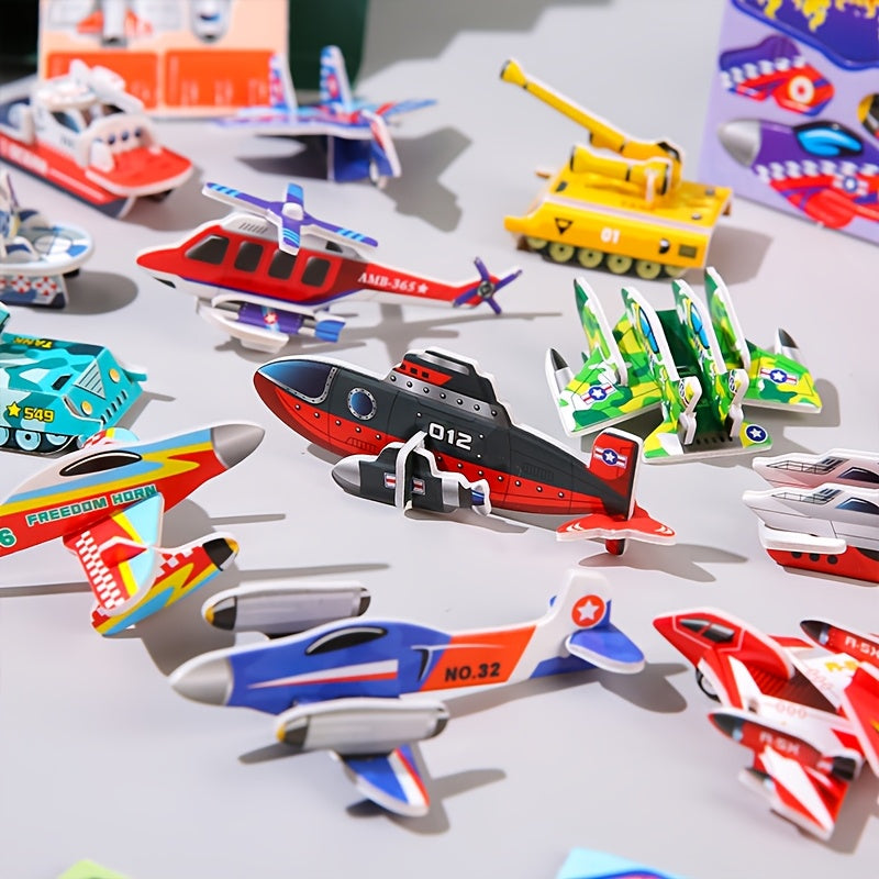 25 Pack Kids DIY Puzzle Toy Set - Tank & Airplane Building Blocks - Party Favors