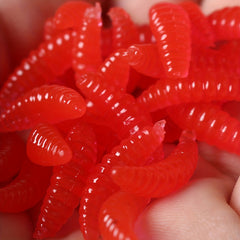 50pcs Artificial Fishing Bait Soft Mealworm Soft Maggot Five Colors