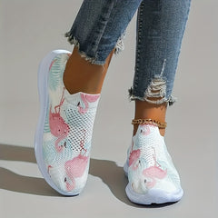 Women's Flamingo Print Tennis Sports Shoes Lightweight Breathable Non-slip