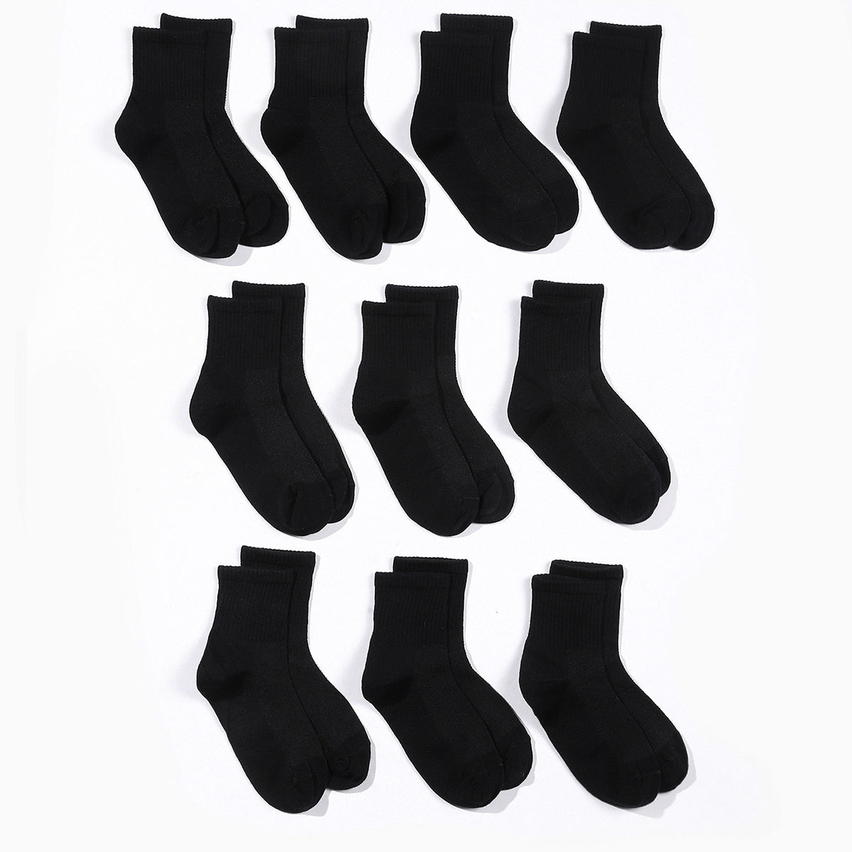 10 pairs Breathable Cotton Calf Socks for Boys Girls