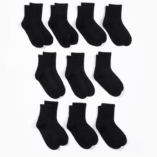 10 pairs Breathable Cotton Calf Socks for Boys Girls