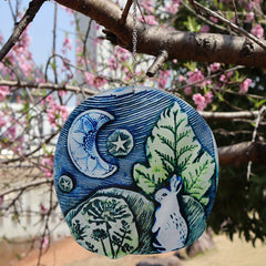 Acrylic Rabbit Moon Garden Ornament Pendant