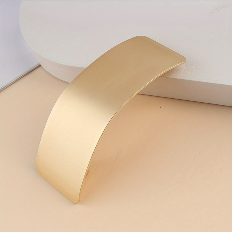 Women's Wide Brim Rectangular Metal Hair Clip