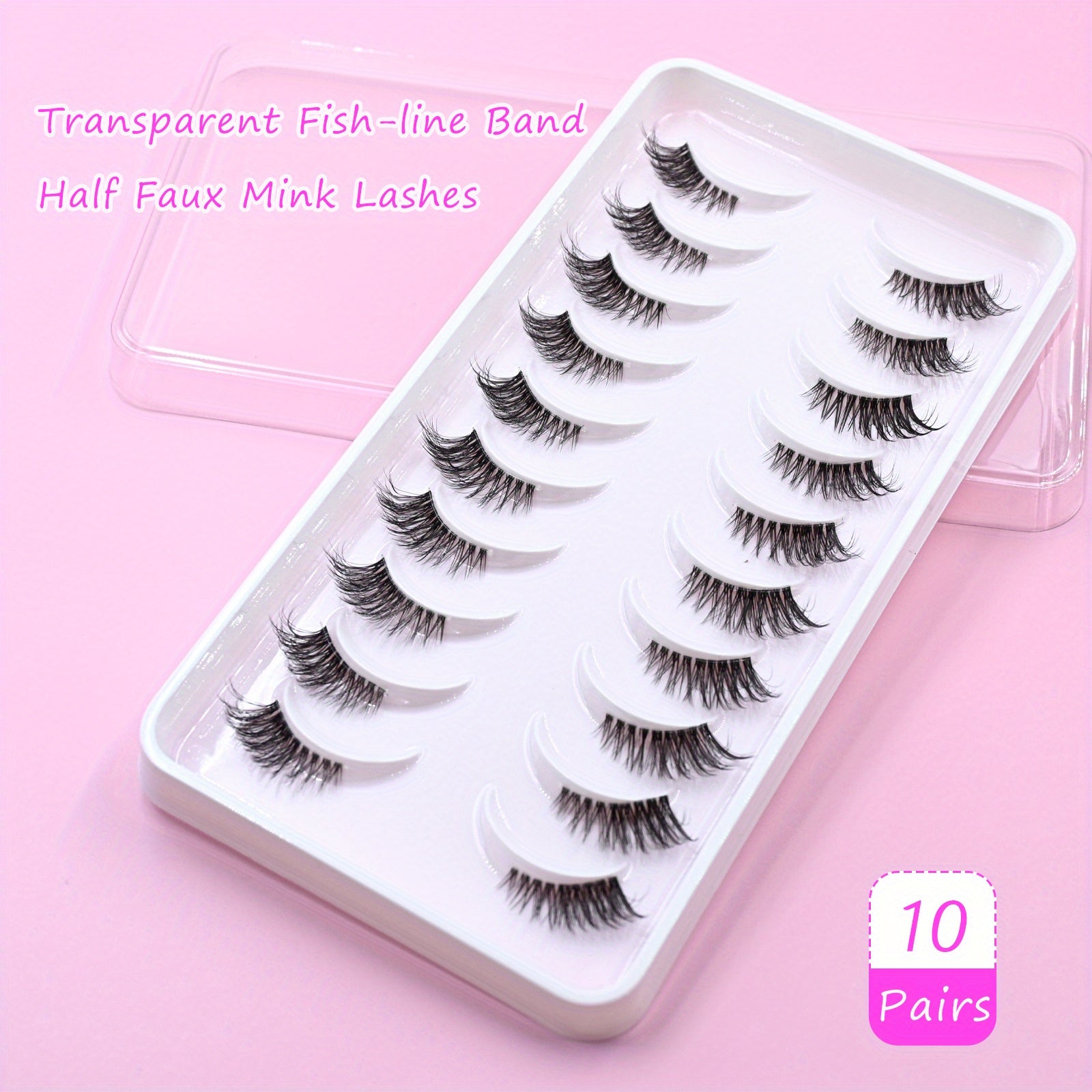 Wispy Natural Look 3D Faux Mink Half Lashes