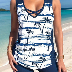 Coconut Tree Print Tankini Set
