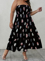 Women's Graphic Print Tube Maxi Dress