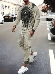 Sun Print Men's 2 Pieces Sweatshirt & Sports Trousers