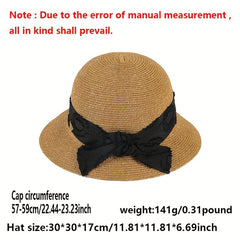 Solid Sun Hat Breathable Bucket Hat Adjustable Straw Beach Hats For Women