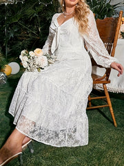 Lace Sleeve Maxi Evening Dress