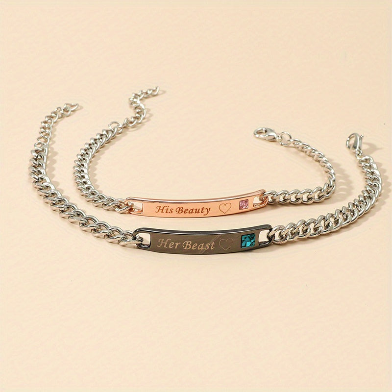 KING QUEEN Bracelet Set Valentines Decorations Gift