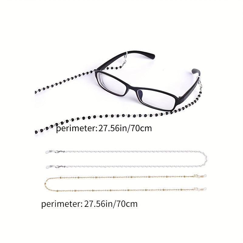 4pcs Beaded Glasses Chain Eyeglasses Lanyard Strap Face Covering Retainer