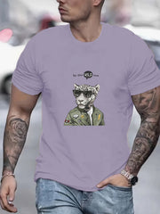 Leopard Pilot Print Men's Graphic Crew Neck Active T shirt