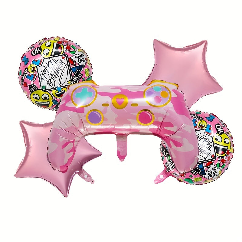 5pcs Game Theme Decorative Balloons Birthday Party Handle Balloons