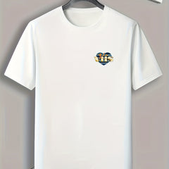 Letter Pattern Print Men's Comfy Sports T-shirt Graphic Tee