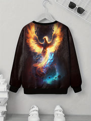 Teens Holy Phoenix 3D Print Sweatshirt Kids Casual Pullover