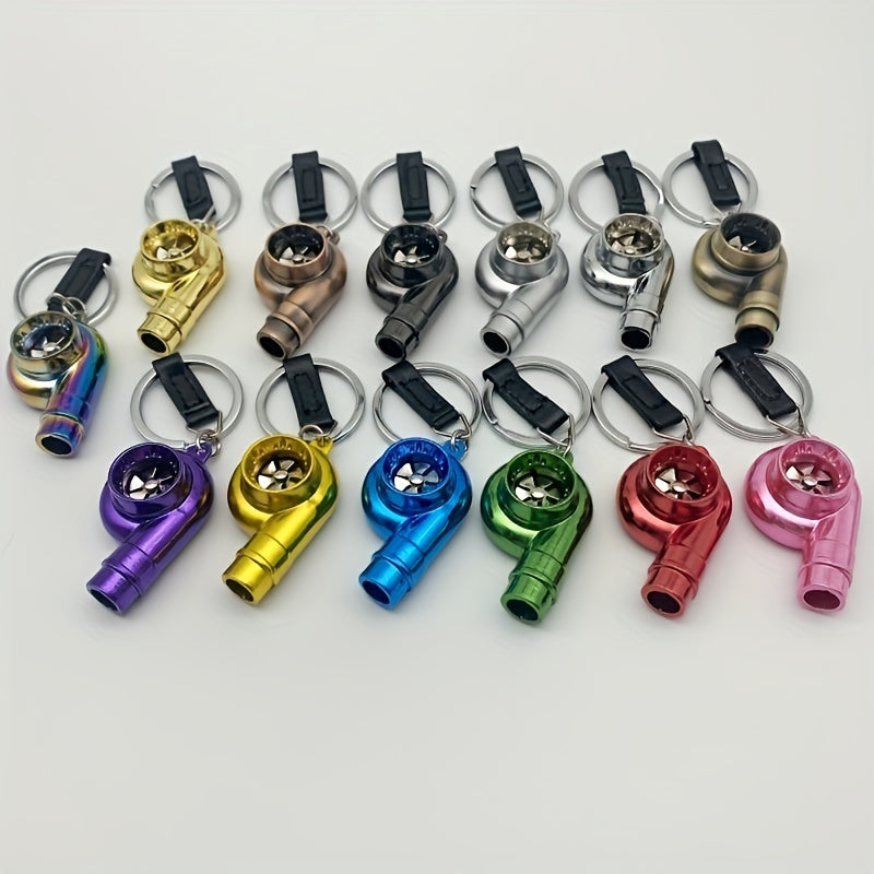 Metal Whistle Turbocharger Keychain Toy Pendant