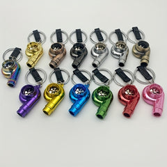 Metal Whistle Turbocharger Keychain Toy Pendant