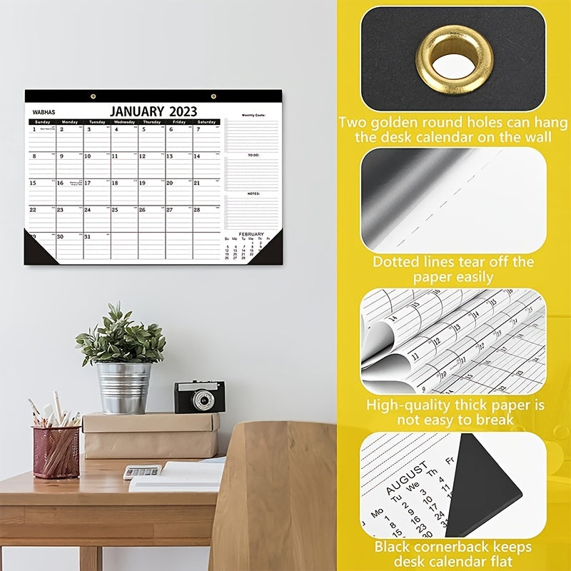 TOOUEE 18 Months 17 X 12 Large Desk Wall Calendar With To do List