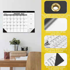 TOOUEE 18 Months 17 X 12 Large Desk Wall Calendar With To do List