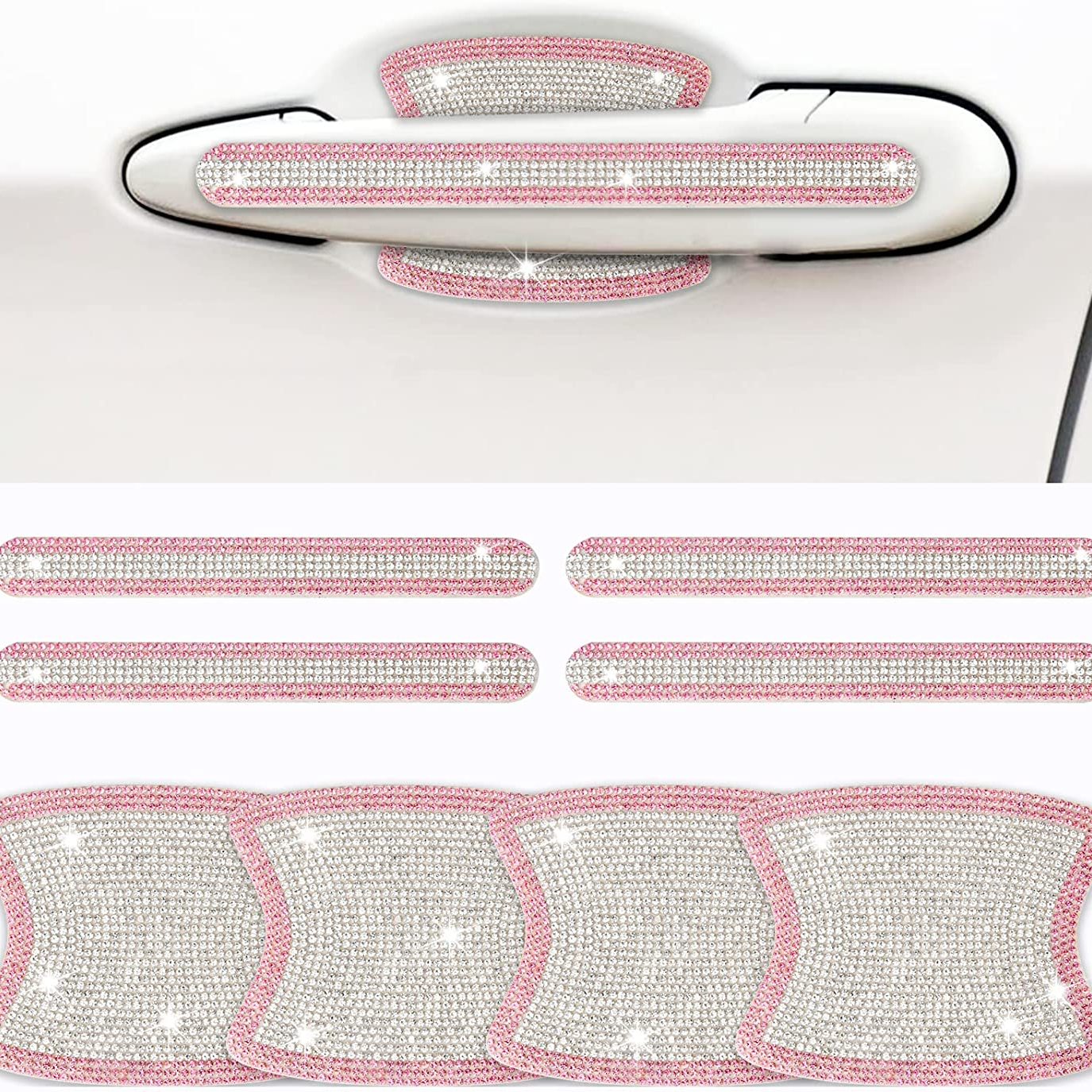 8Pcs Rhinestone Car Door Handle Stickers