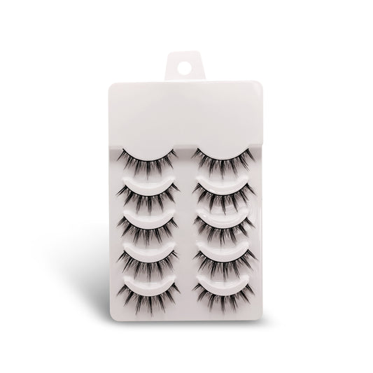 5 Pairs Natural Look Full Strip Faux Mink False Eyelashes