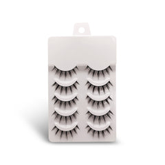 5 Pairs Natural Look Full Strip Faux Mink False Eyelashes