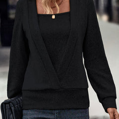 Solid Long Sleeve Knit Top for Women