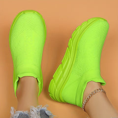 Mesh Slip On Breathable Running Shoes Soft Comfortable Shock Absorption Sneakers