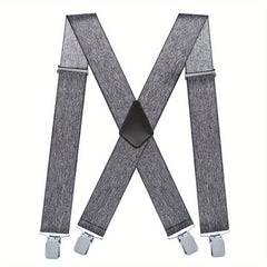 Men's Adjustable Elastic Suspenders Braces Heavy Duty Clip