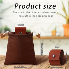 Canvas Waxed Mushroom Foraging Pouch Collapsible Bag