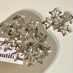 5pcs Star Hairpin Metallic Hair Clip Silvery Star Hairpin