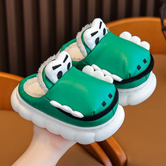 Boys Cartoon Slip On Fleece House Shoes