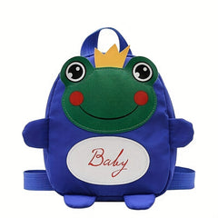 Kids Cartoon Frog Backpack With Traction Rope