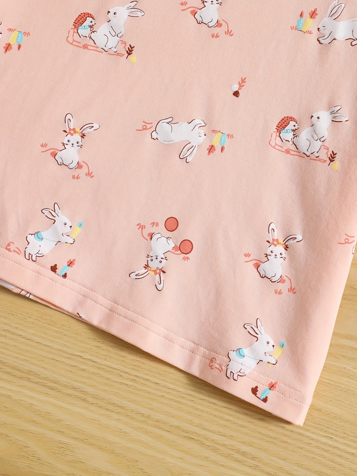 Toddler Girls Rabbit Graphic Casual Dress Kids Summer Clothes