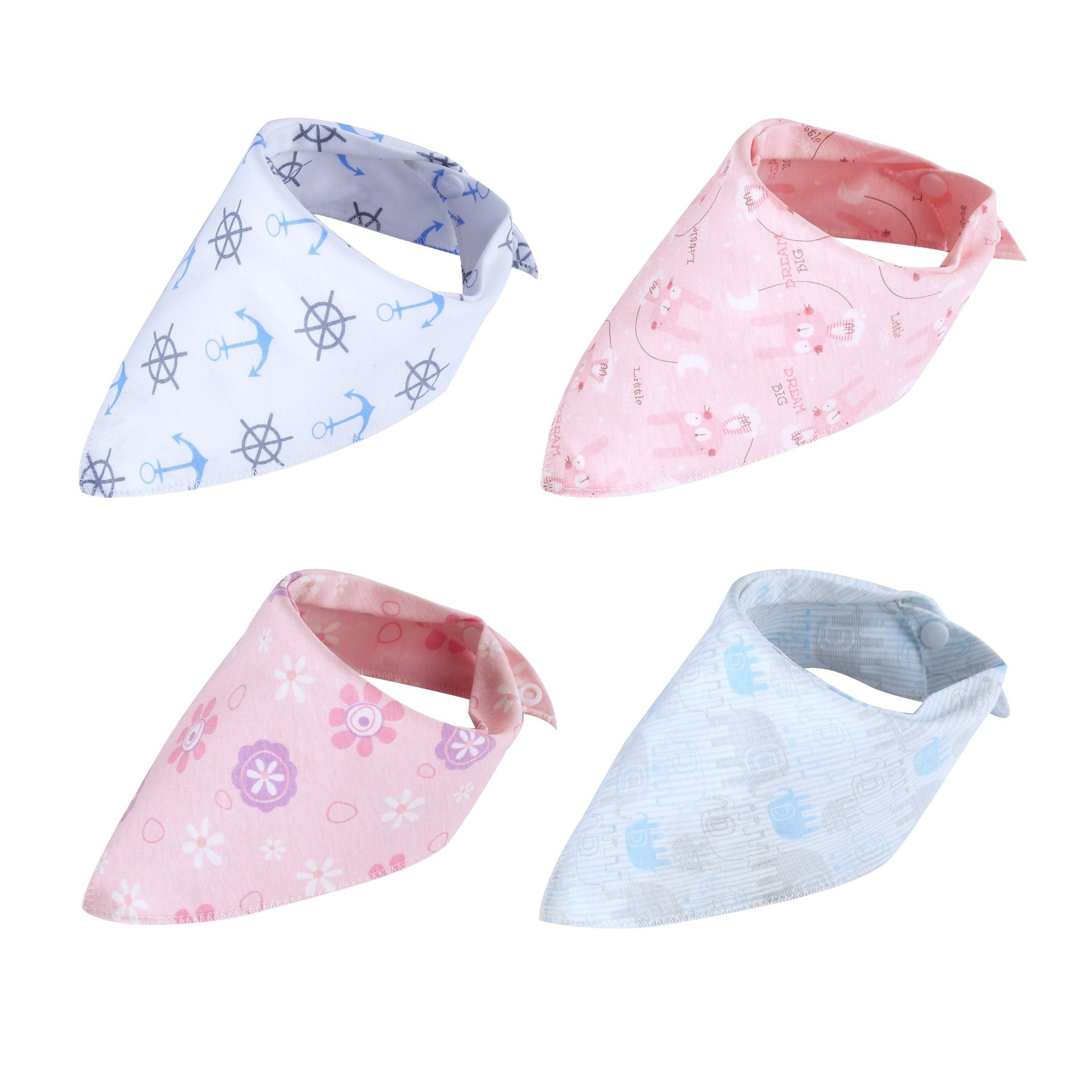 6 Months Baby Teething Triangle Cotton Bib Soft And Eco Friendly Printed