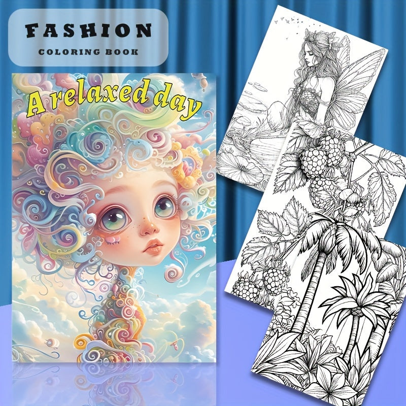 Relaxed Coloring Book with Festive Birthday Party Gift for Adults and Teens