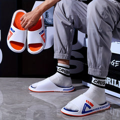 Men's Casual Non Slip Slides Open Toe Slippers for Indoor Outdoor Beach Shower
