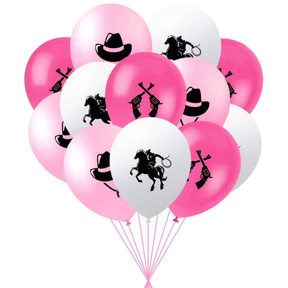 12pcs Pink Cowgirl Party Balloons Calgary Stampede Decoration