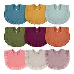 9pcs Baby Muslin Bibs Drool Bandana Soft Adjustable Bibs For Newborn